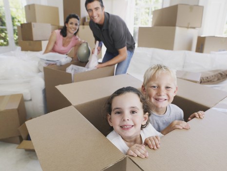 Removal van and moving boxes in Hook