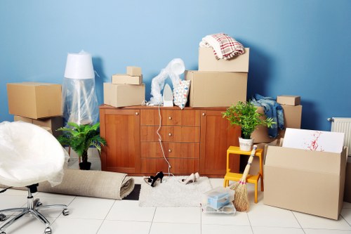 Removal team preparing a London home move outside a residential property