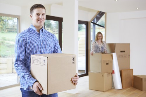Packing supplies and labeled boxes for a move in Sutton