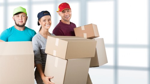 Office relocation setup in Upminster with desks and boxes