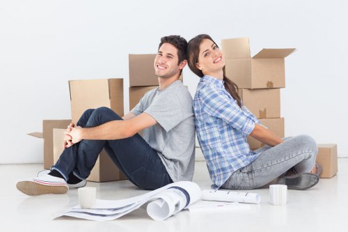 Local removals team handling furniture in Hampton