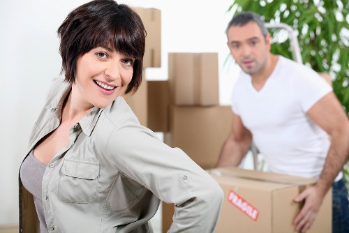 London removals van team preparing for loading and transport