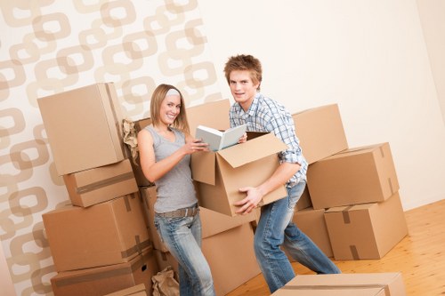 Commercial removals van service in London business district