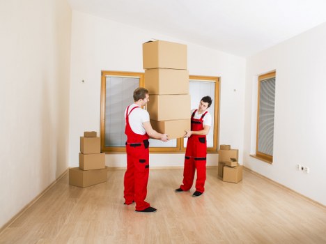Organised moving van and packing supplies for a London home removal